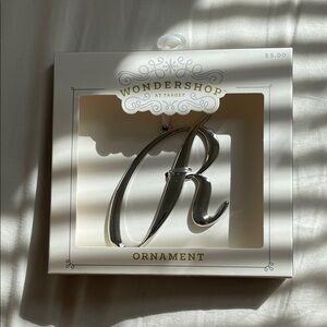 Wondershop Metallic Silver Letter R Ornament